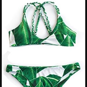 Jade Leaves Bikini Set NWT