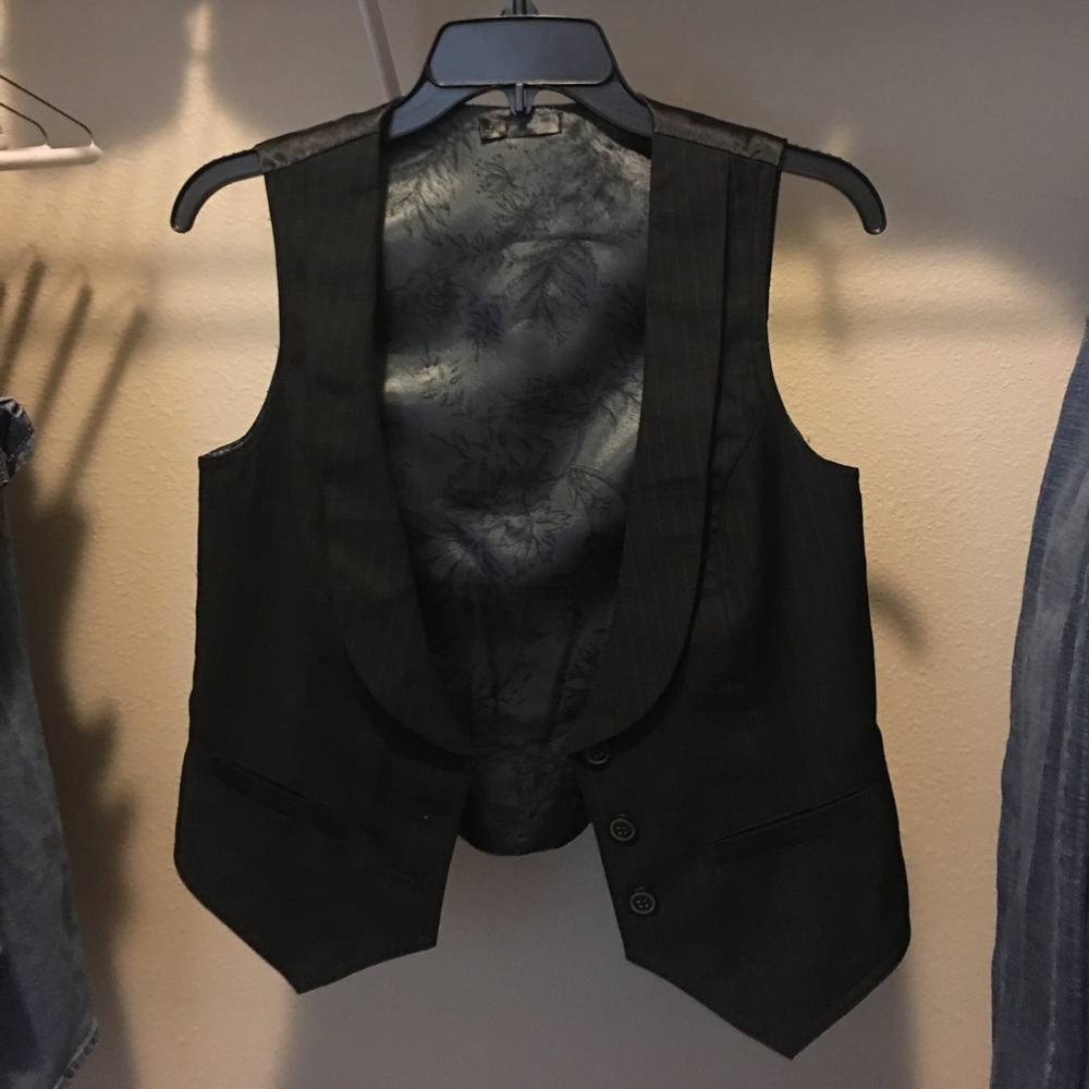 Black pinstripe vest