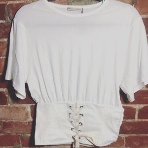 Zara t-shirt with front corset