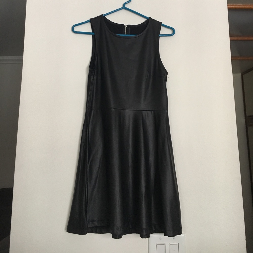 LF black leather dress