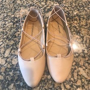 Lucky Brand lace up ballerina flats
