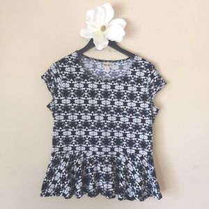Geometric peplum top