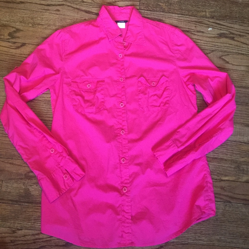 J. Crew button down in fuchsia size small