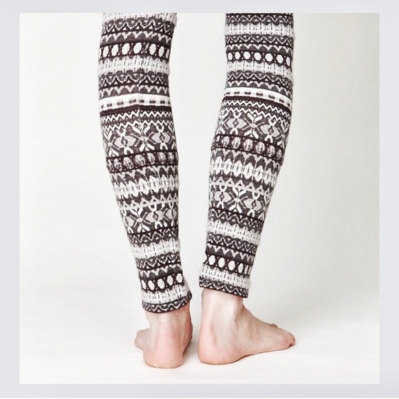Free People Pants - Free People Striped Sweater Lace Leggings Wool