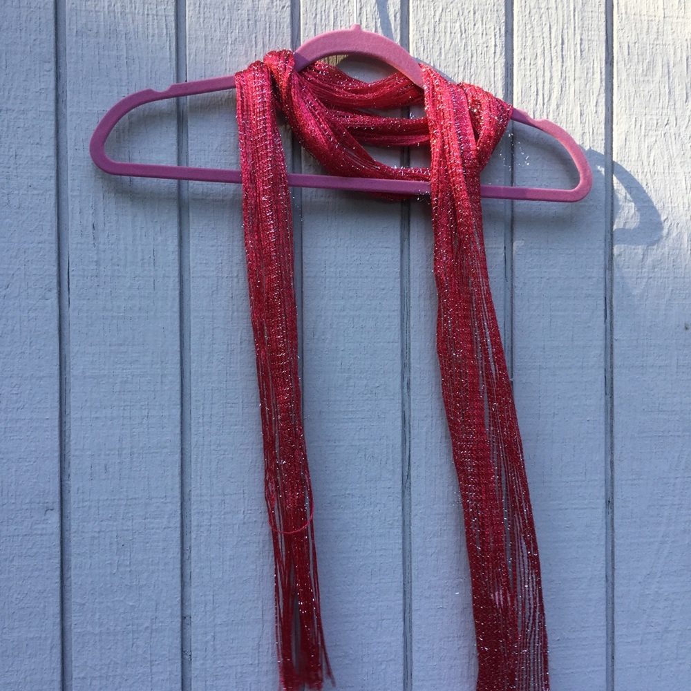 Red and silver scarf