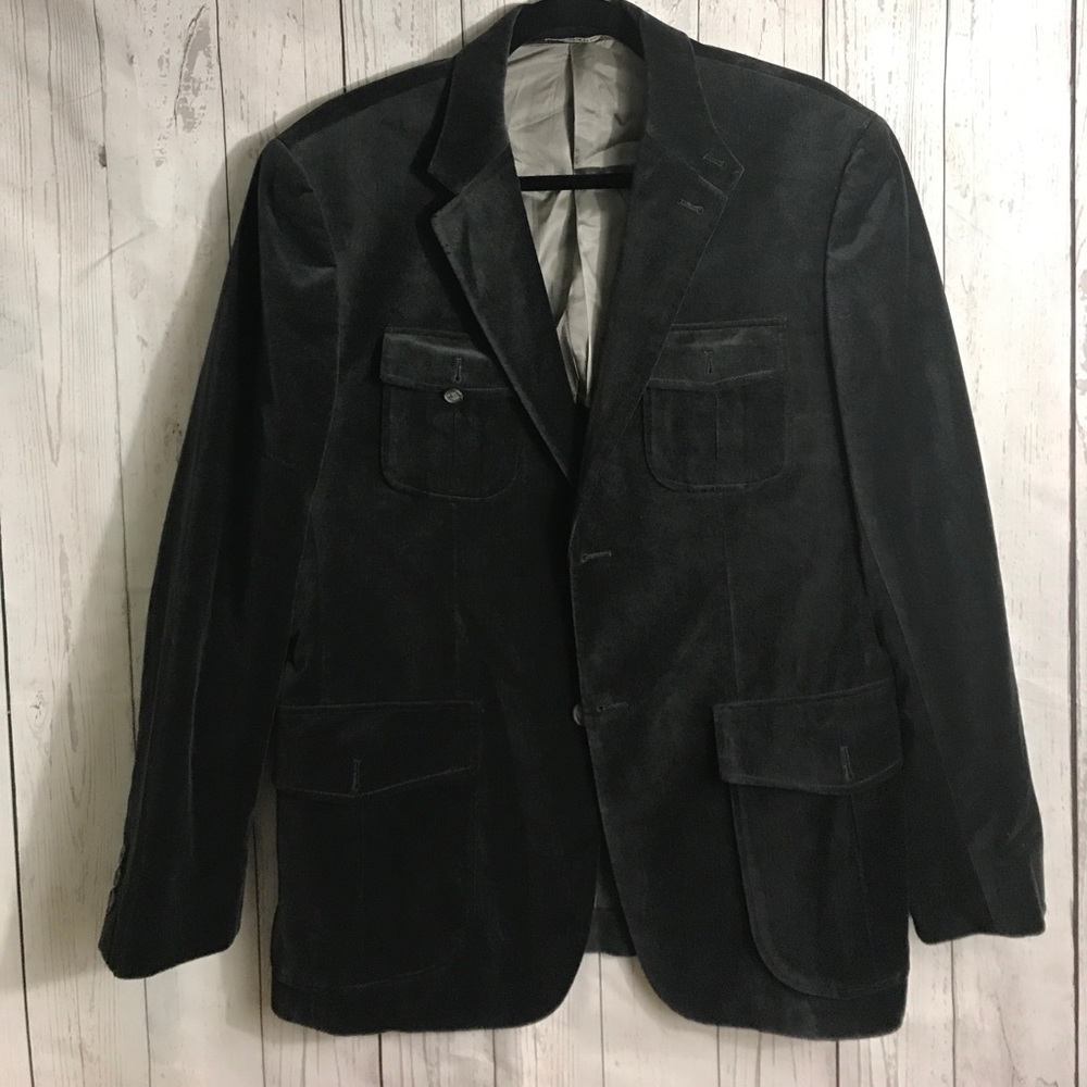 Dark blue suede blazer