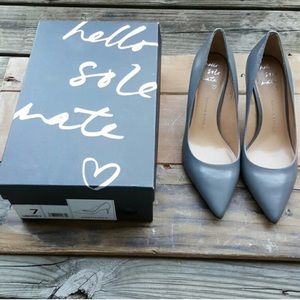 Grey Pointed Pump Heels