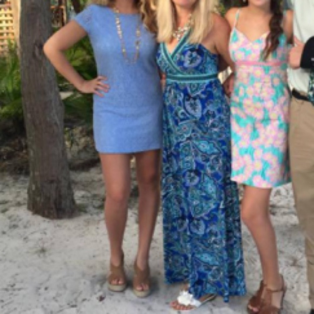 Blue lace dress