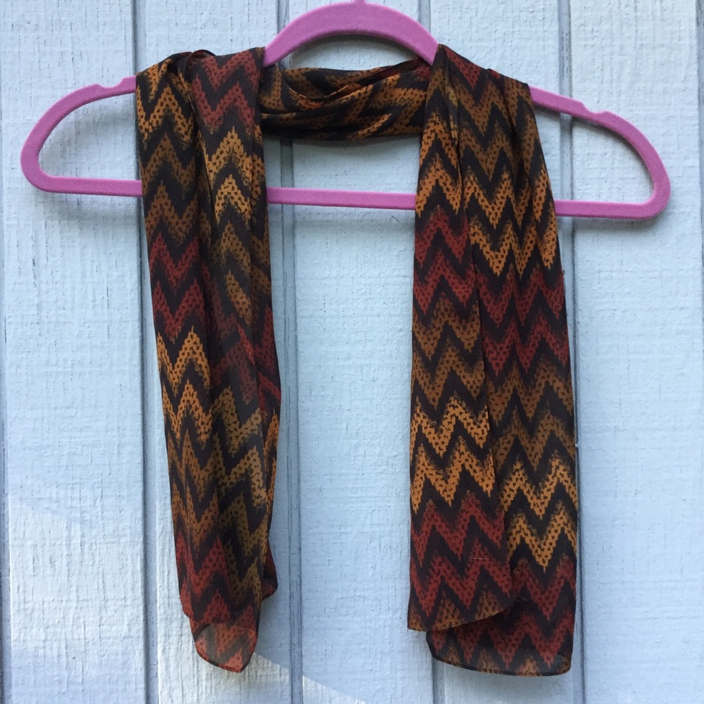 Brown and tan chevron scarf