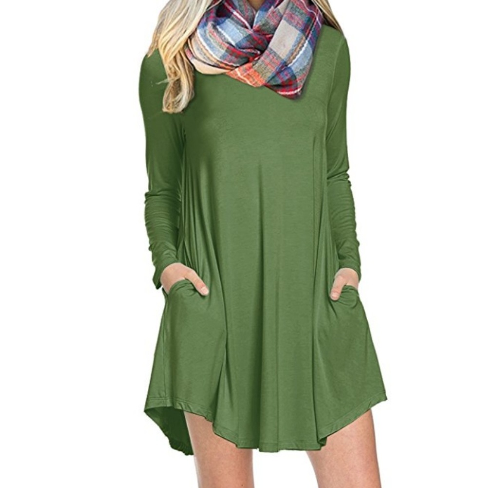 Casual long sleeve dress with pockets