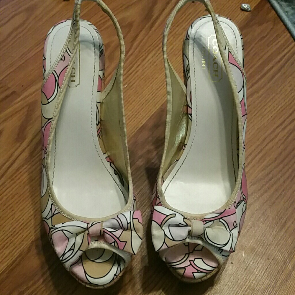 Coach wedges-worn once