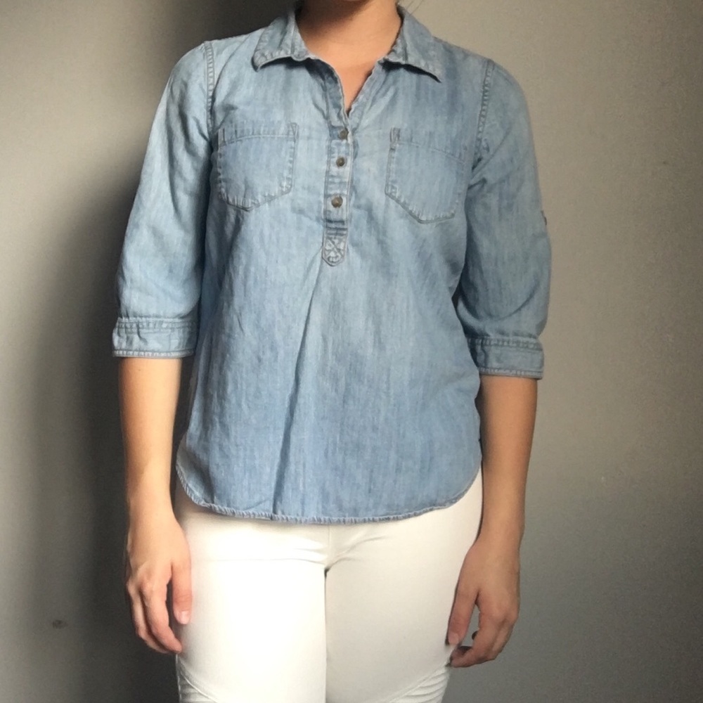 Denim Quarter Sleeve Shirt