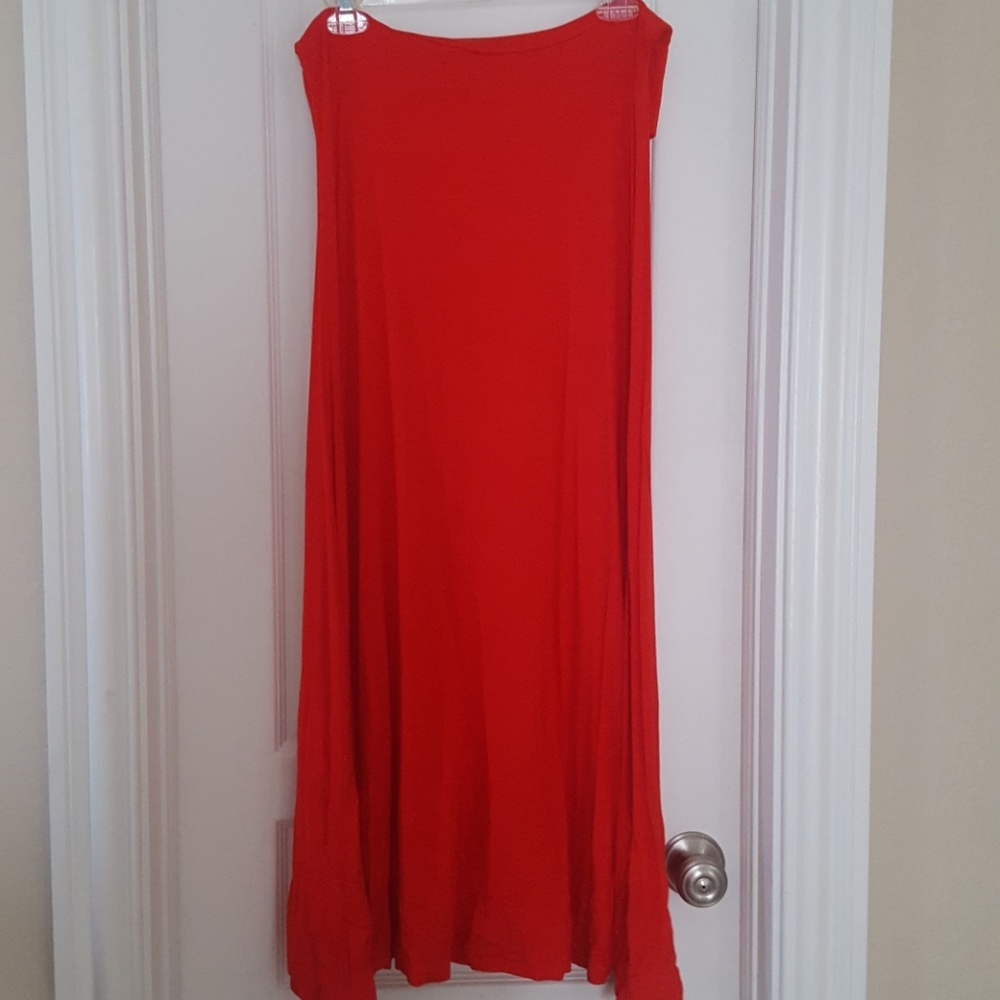 Red lularoe maxi skirt