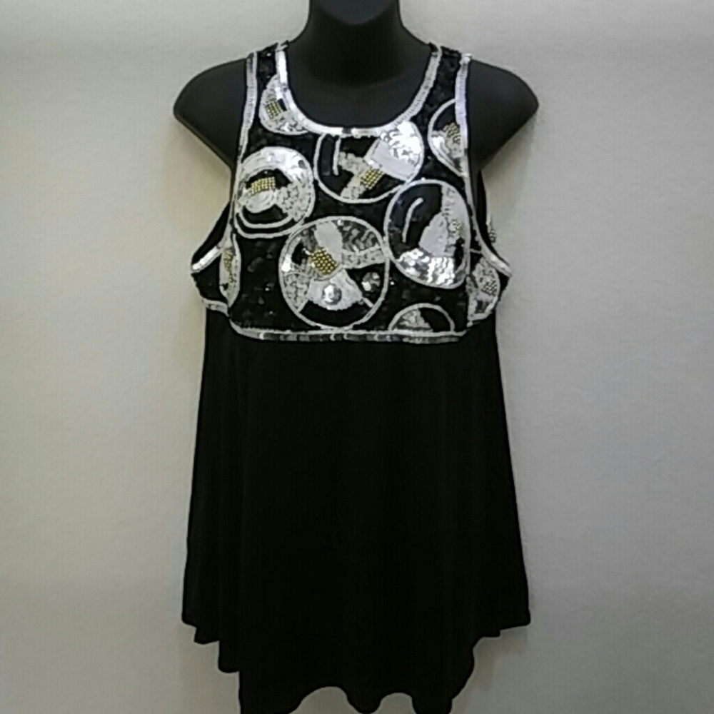 Foley Sequined Tank Top Small NWT