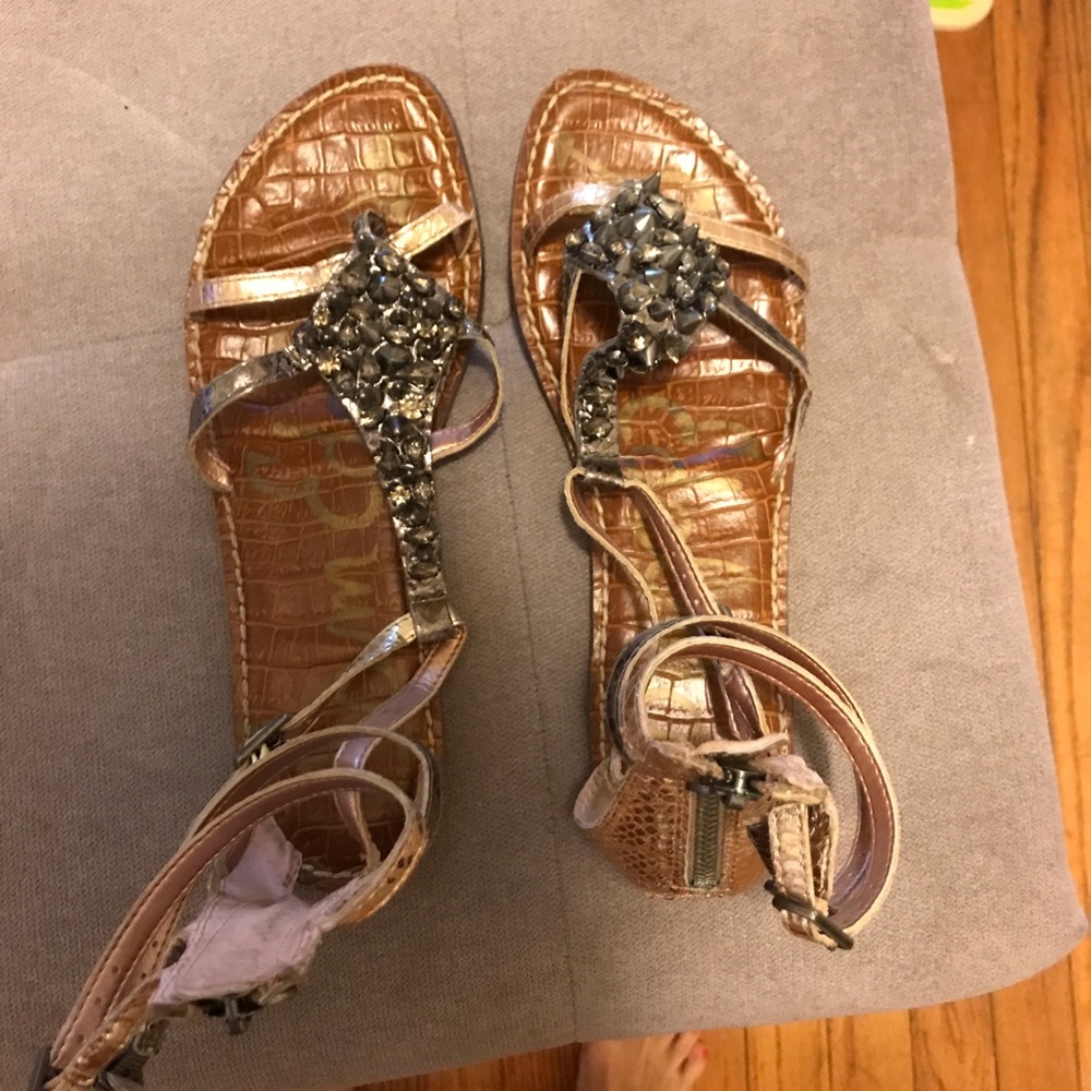 Sam Edelman stud and Metallic Sandals