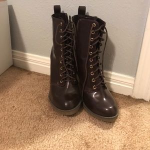 Burgundy Heeled Boots
