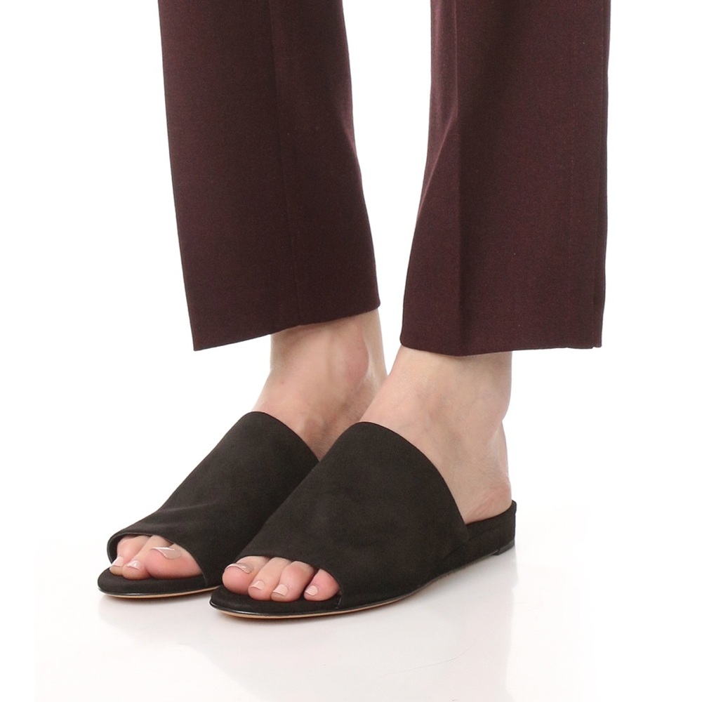 Vince Bartley 2 Suede Mule Slide, Black, 5.5B