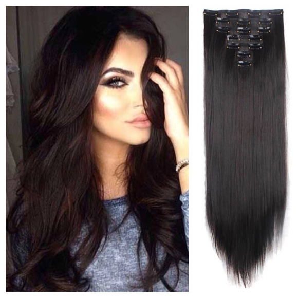 Dark Brown Full Head Clip in Extension