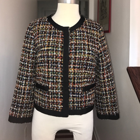 H&M Multi Color Nubby Boucle Style Jacket Sz12 π - Picture 1 of 8