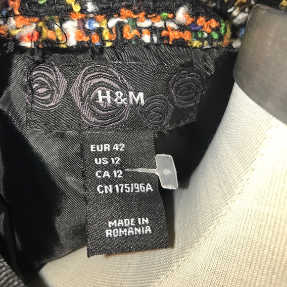 H&M Multi Color Nubby Boucle Style Jacket Sz12 π - Picture 5 of 8