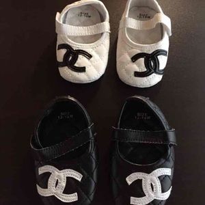 2 pairs baby girl cc flats shoes sz 4