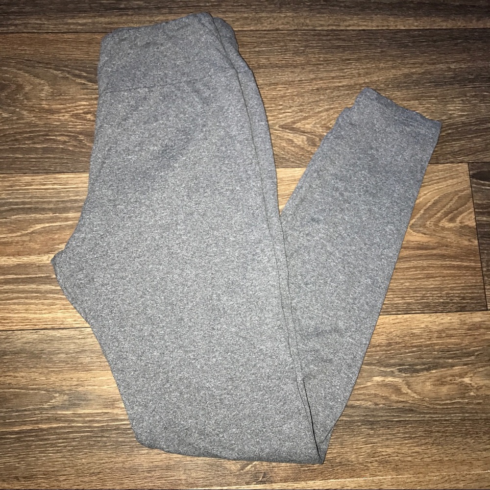 OS LuLaRoe Gray Heathered Leggings EUC