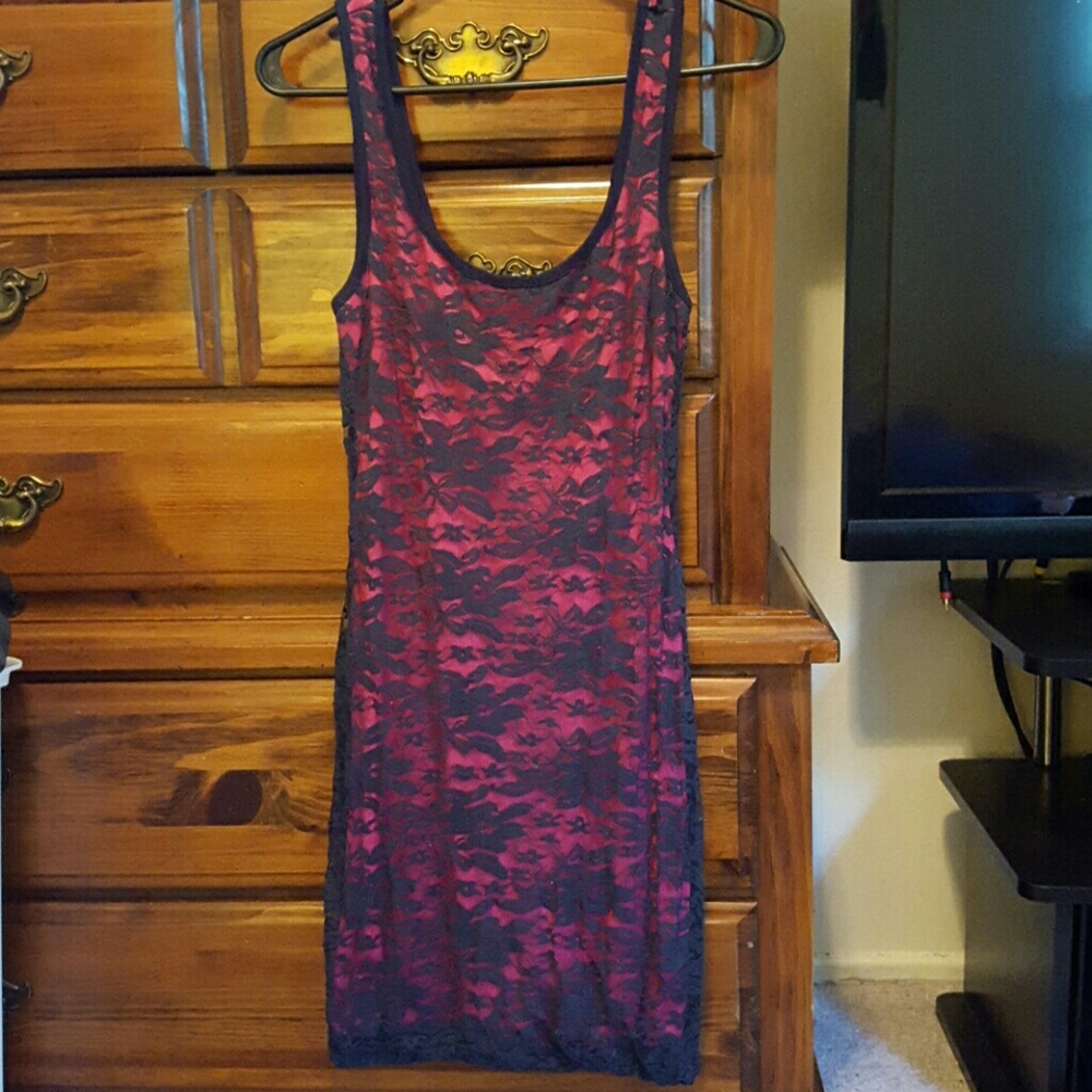 Pink and Black 'Bodycon' style dress