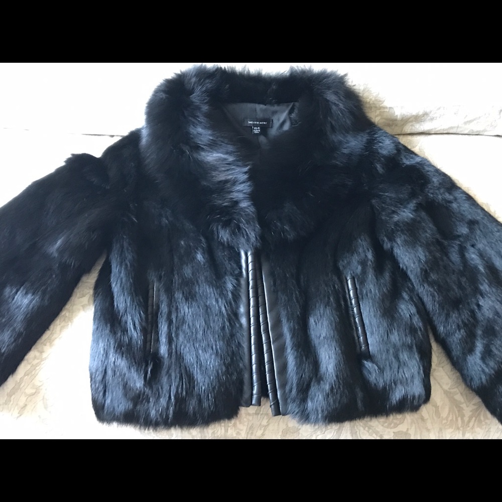 Saks Fitfth Ave authentic black fur coat.