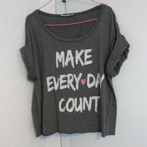 Grey Papaya Crop Top Tee Shirt Sz L