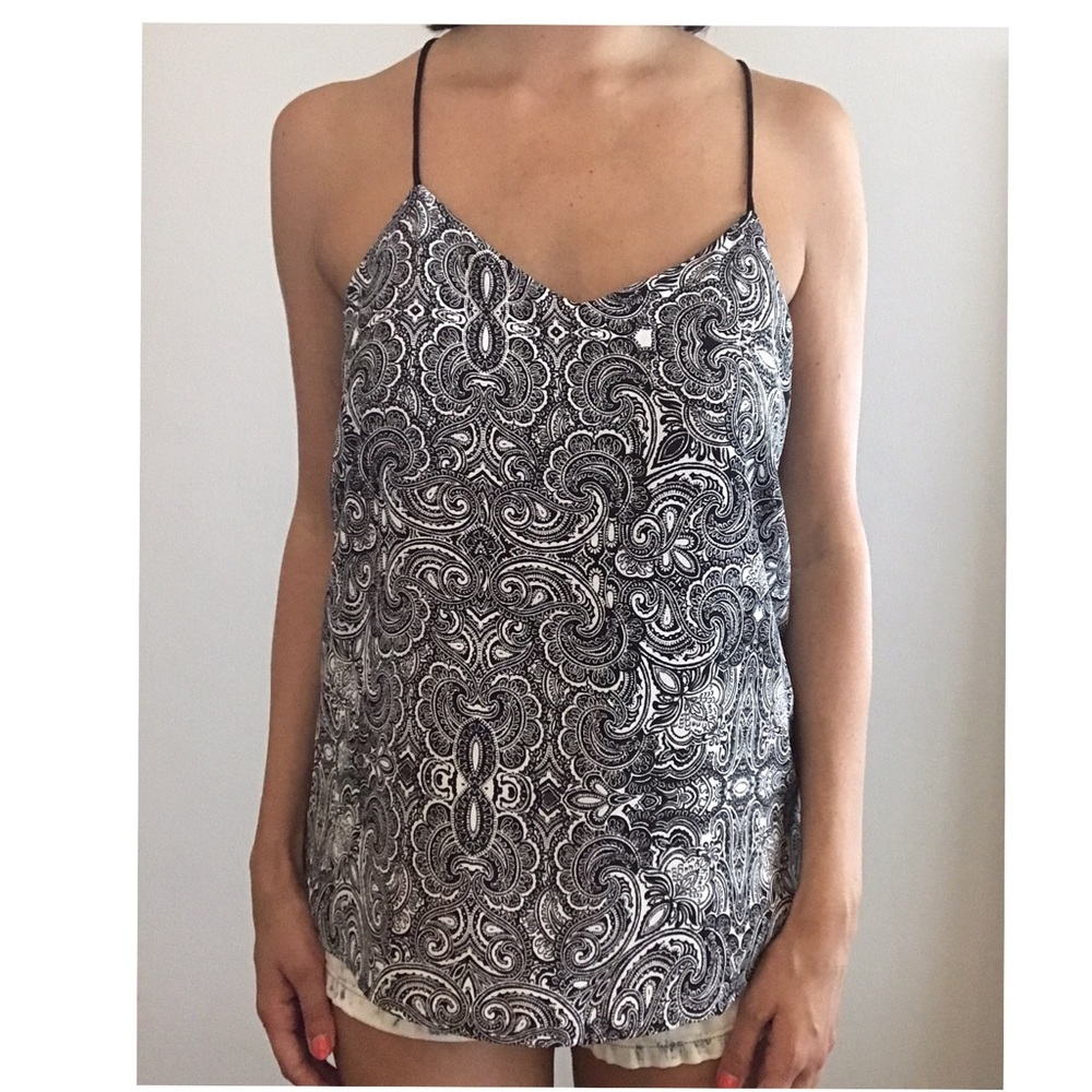 Express reversible paisley and black cami