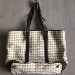 Coach Tweed Cream and Beige Tote