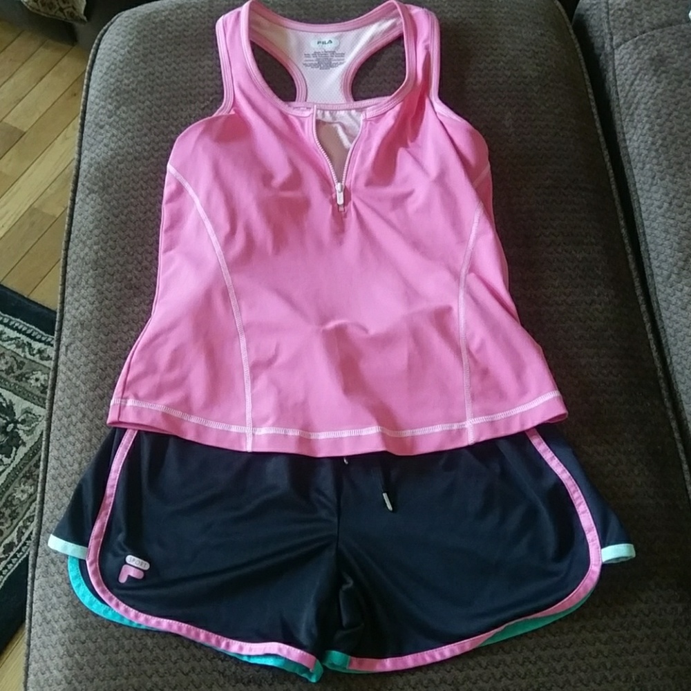 Fila Workout Set Tank and Shorts sz S Like New