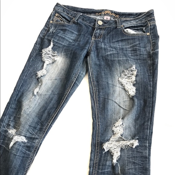 Almost Famous Denim - Almost Famous Distressed Ripped jeans size 9