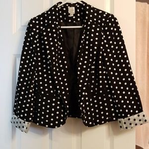 Black and white polka dot blazer