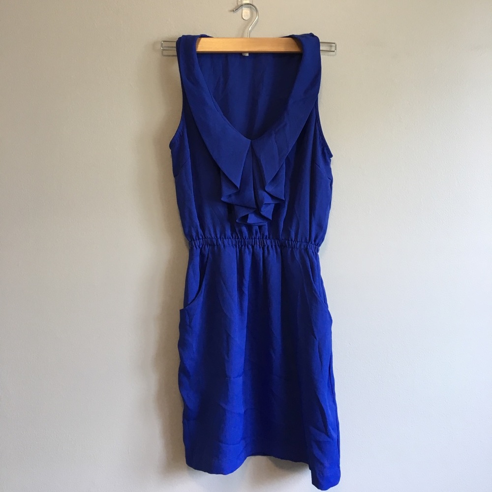 Royal blue pocket mini dress