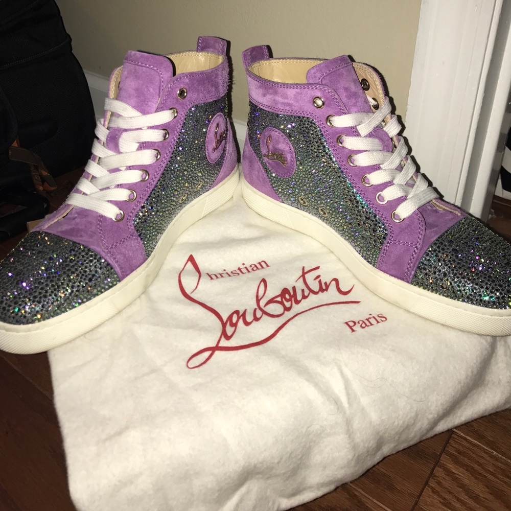 purple swarovski crystal louboutin sneakers - Picture 3 of 4