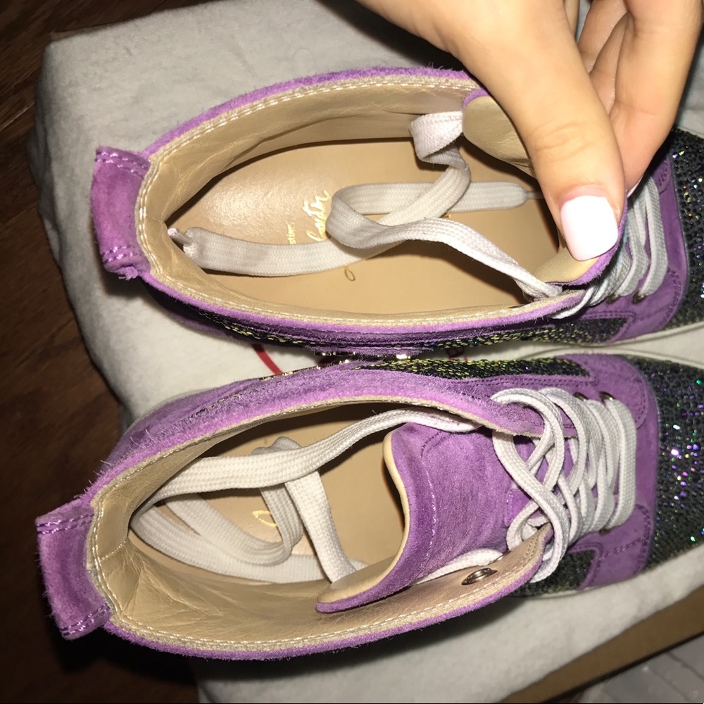 purple swarovski crystal louboutin sneakers - Picture 4 of 4