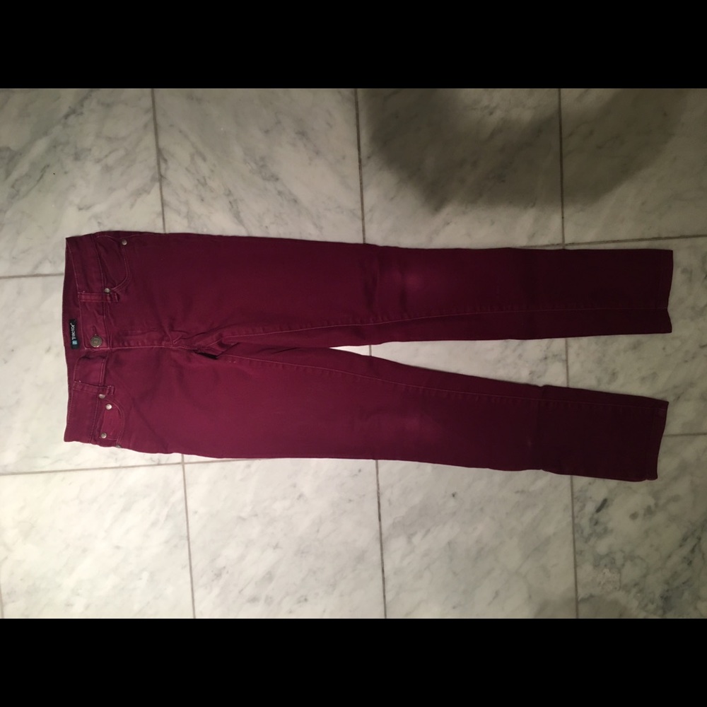 Maroon tractor jeggings