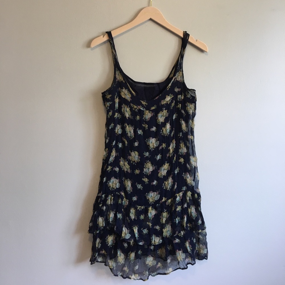 Navy floral slip dress