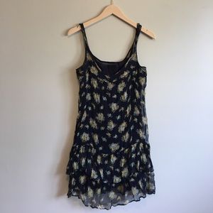 Navy floral slip dress