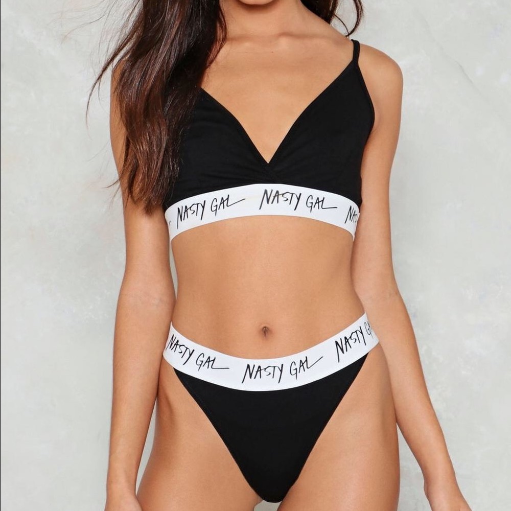 Nasty Gal Word on the Street Bra and Panty NWOT