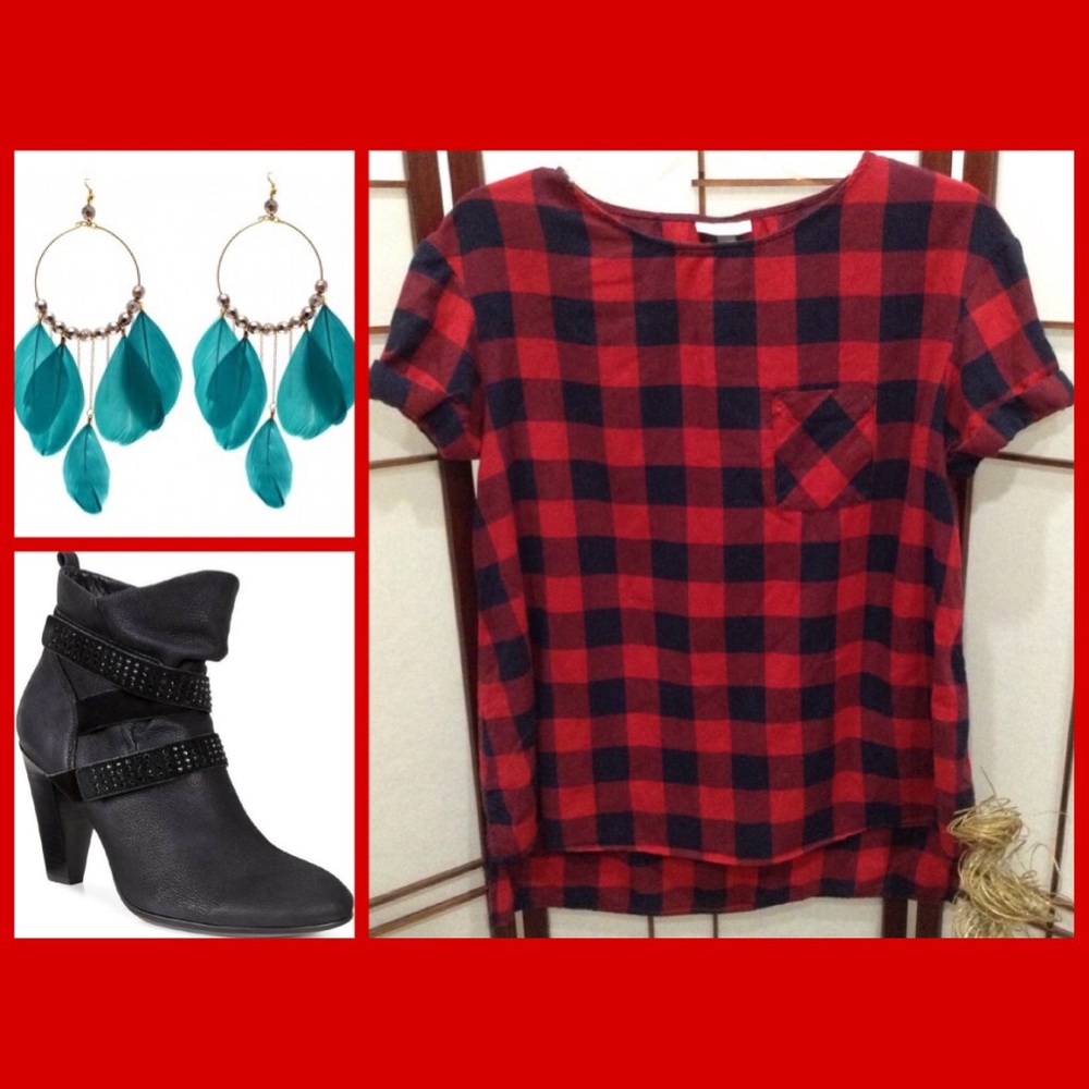 Super cute plaid maternity shirt