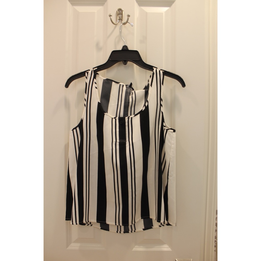 Striped, buttoned top