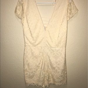 Medium Cream Lace Charlotte Russe Romper NWOT