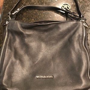 Michael Kors black leather 2 strap handbag