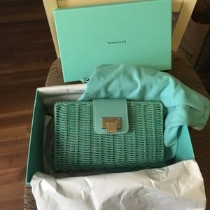 Tiffany & co. Blaine wicker small clutch in blue