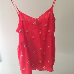 Madewell red silk tank