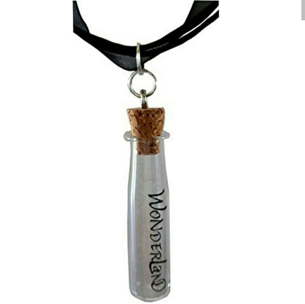 4/$16 Alice in Wonderland Bottle Pendant Choker