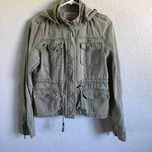 Green Hooded Military Style Jacket