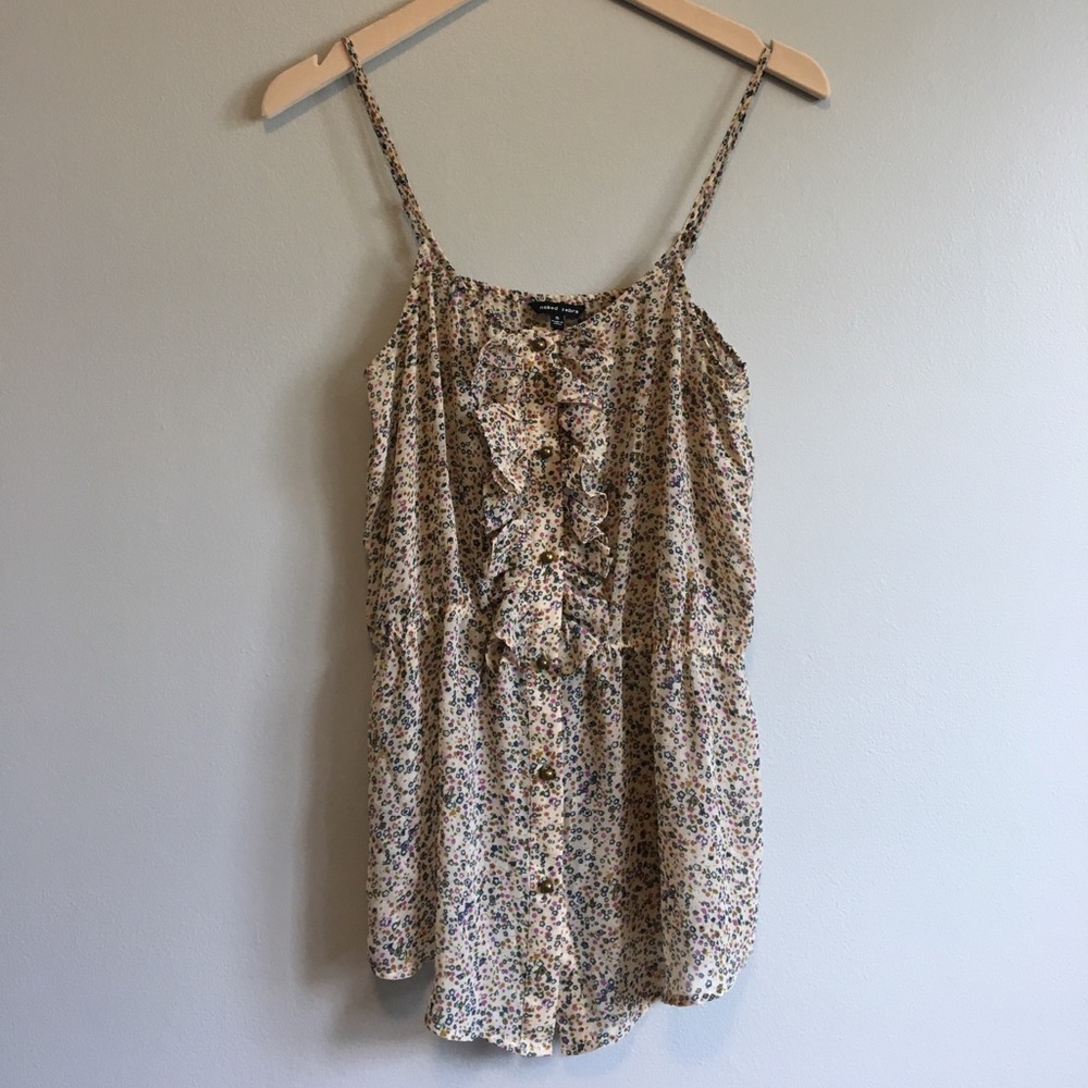 Floral blousey sheer tank